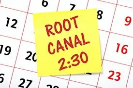 Calendar page for root canal appointment